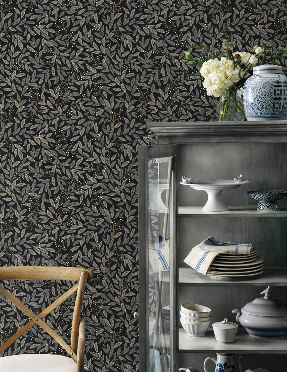 Rifle Paper Co. Willowberry Peel & Stick Wallpaper - Black