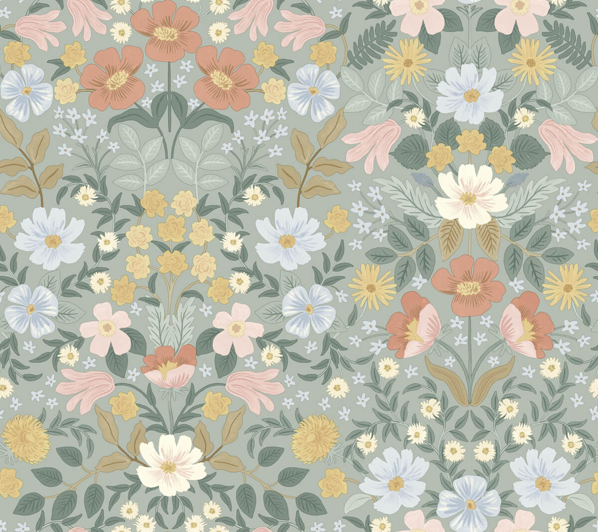 Rifle Paper Co. Bramble Garden Peel & Stick Wallpaper Sample - Sage