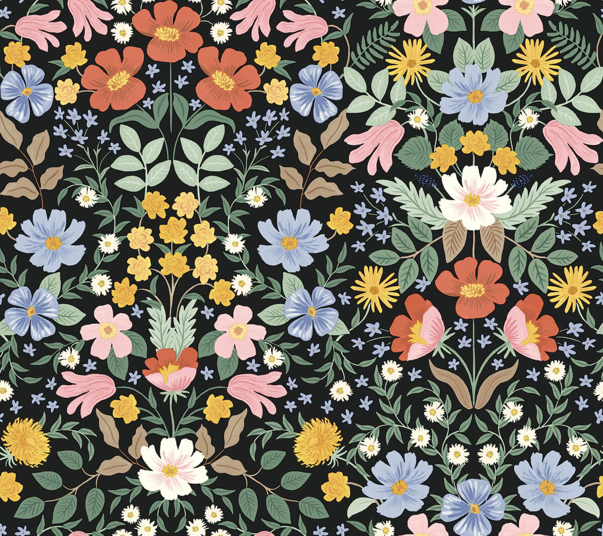 Rifle Paper Co. Bramble Garden Peel & Stick Wallpaper - Black