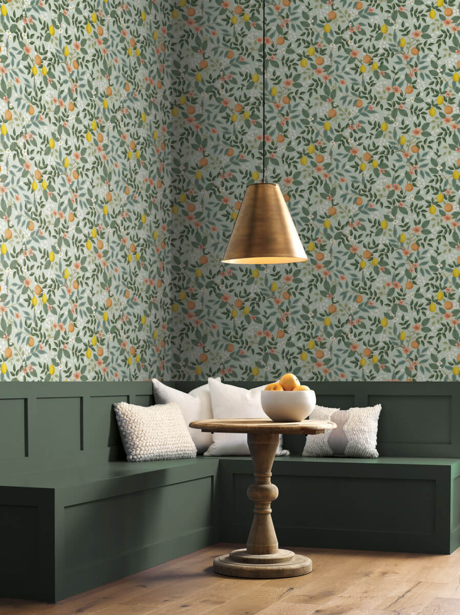 Rifle Paper Co. Citrus Grove Peel & Stick Wallpaper Sample - Mint Green