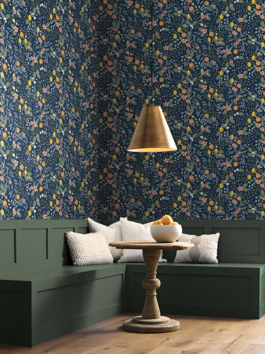 Rifle Paper Co. Citrus Grove Peel & Stick Wallpaper - Navy Blue