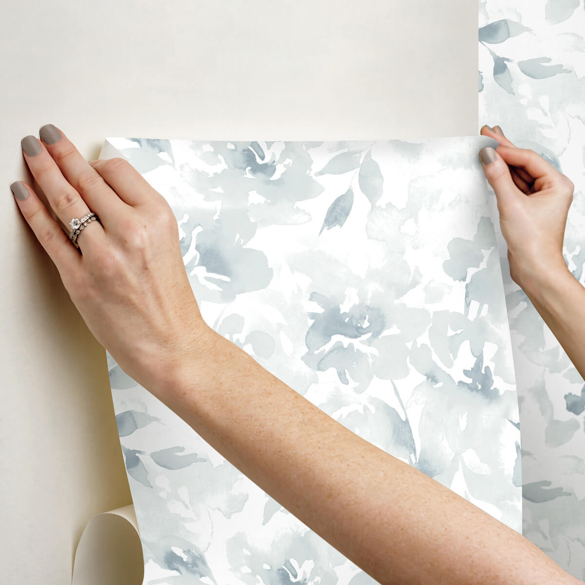 Magnolia Home Renewed Floral Peel & Stick Wallpaper Sample - Blue