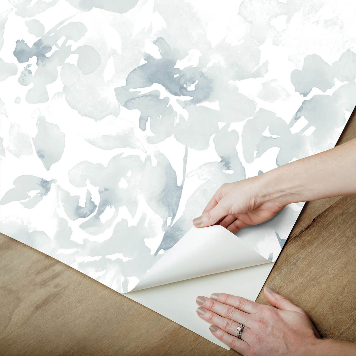Magnolia Home Renewed Floral Peel & Stick Wallpaper Sample - Blue