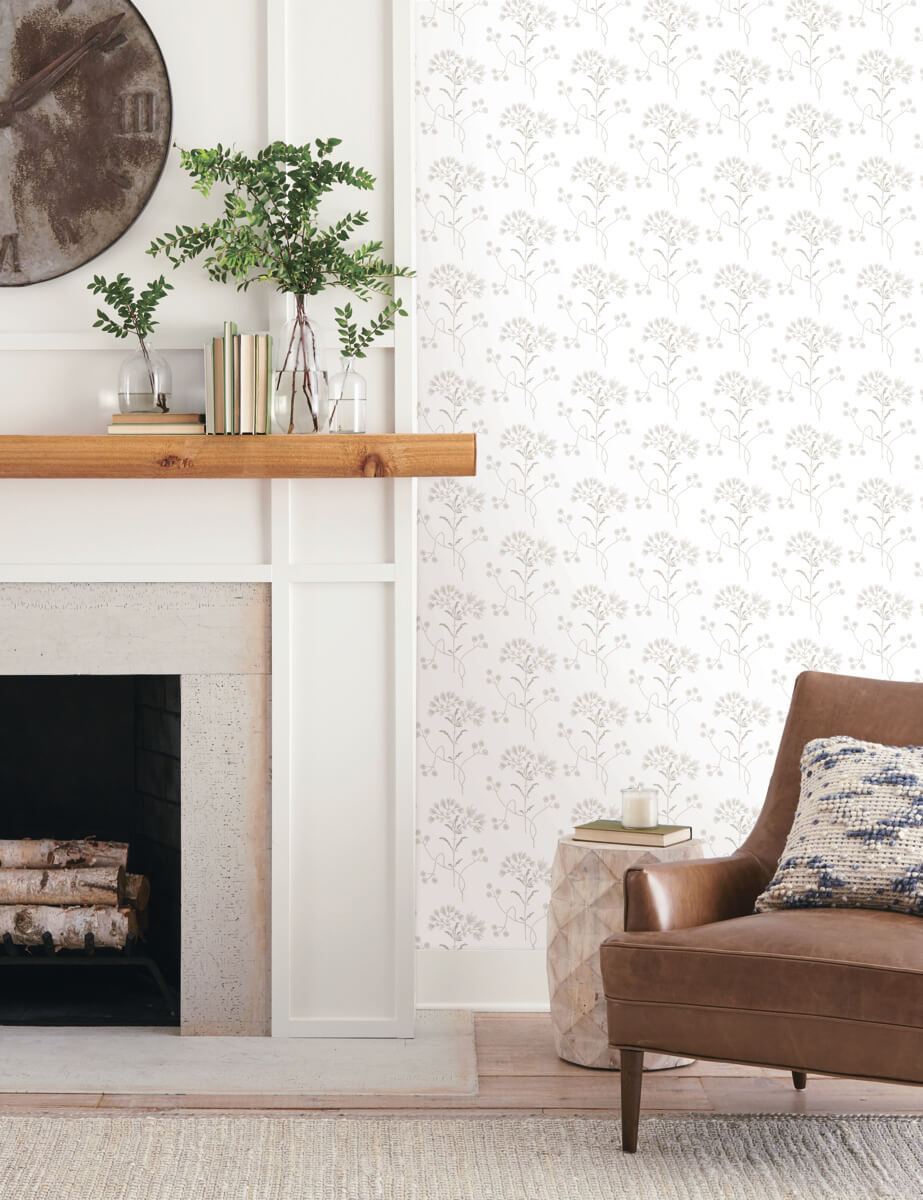 Magnolia Home Wildflower Peel & Stick Wallpaper Sample - Grey