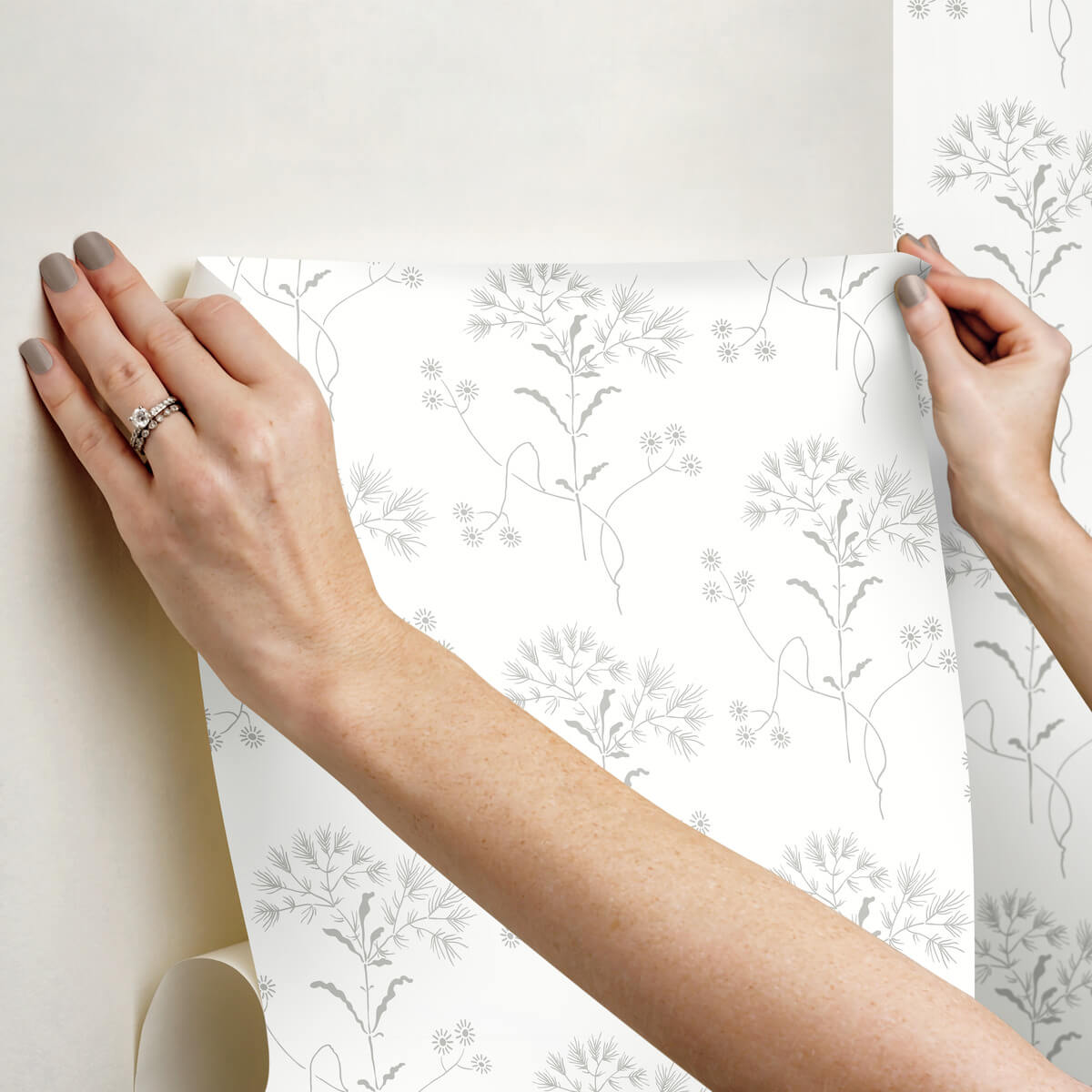 Magnolia Home Wildflower Peel & Stick Wallpaper Sample - Grey