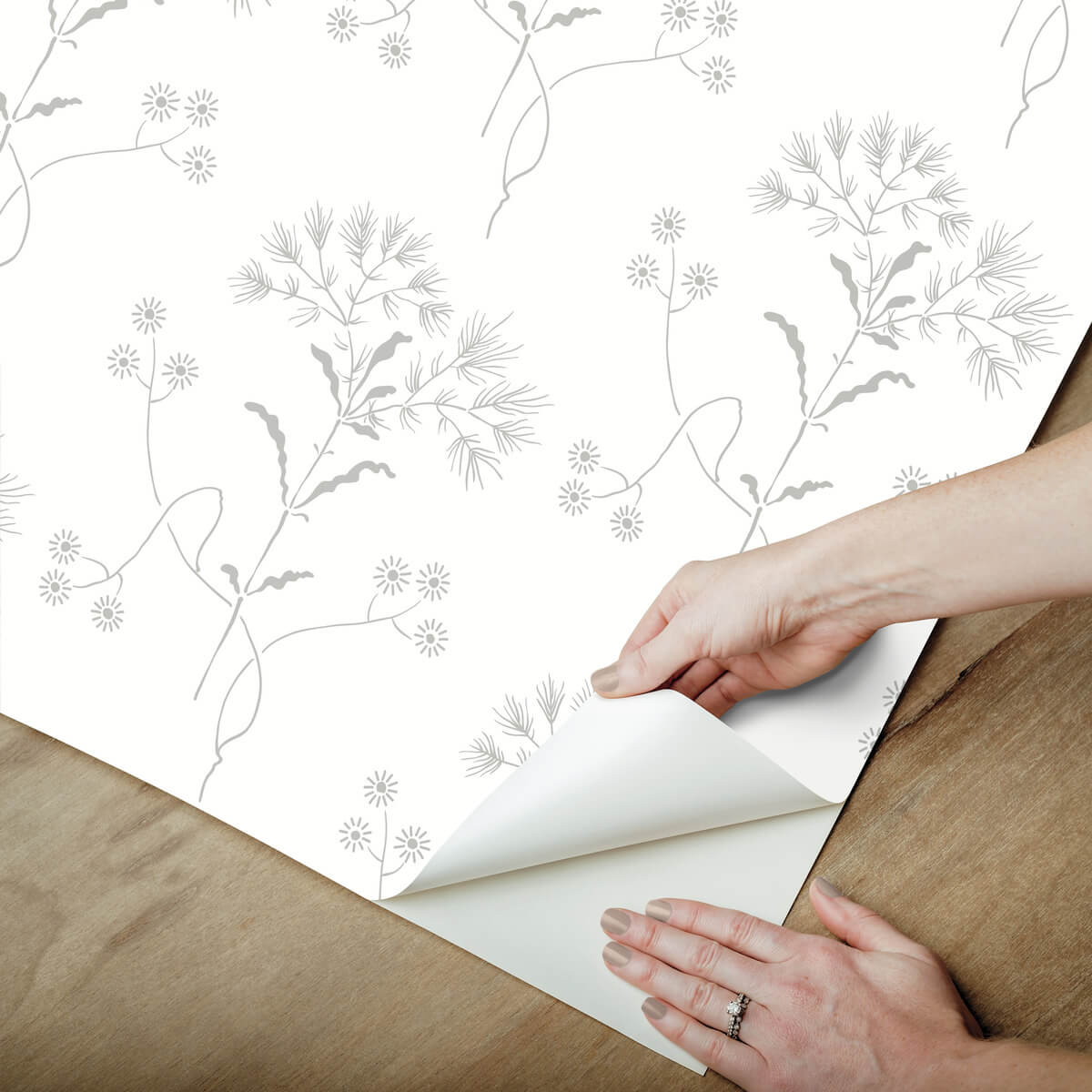 Magnolia Home Wildflower Peel & Stick Wallpaper Sample - Grey