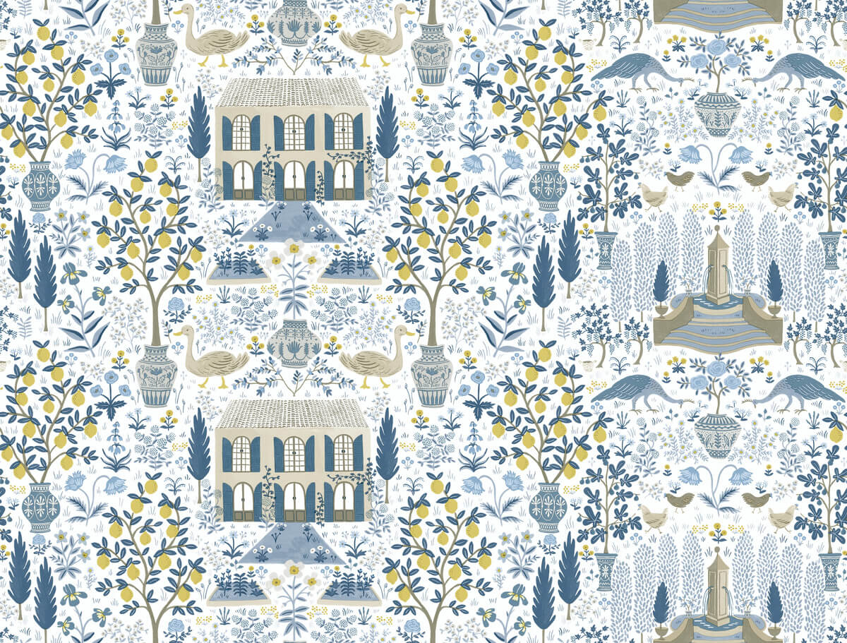 Rifle Paper Co. Camont Wallpaper Sample - Indigo
