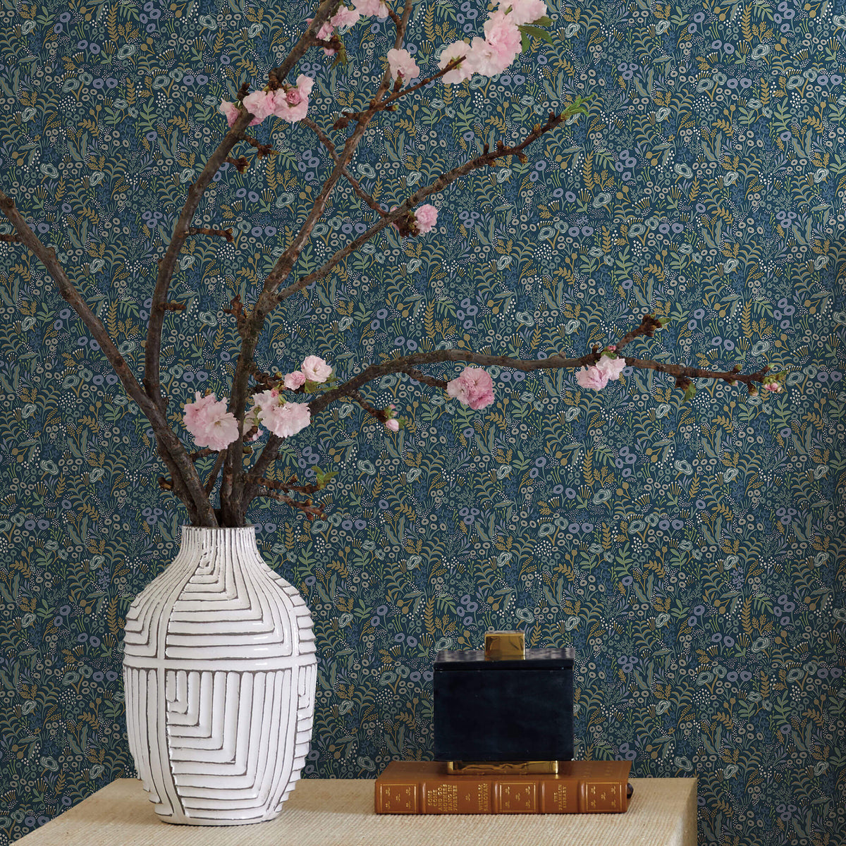 Rifle Paper Co. Tapestry Wallpaper - Indigo Blue