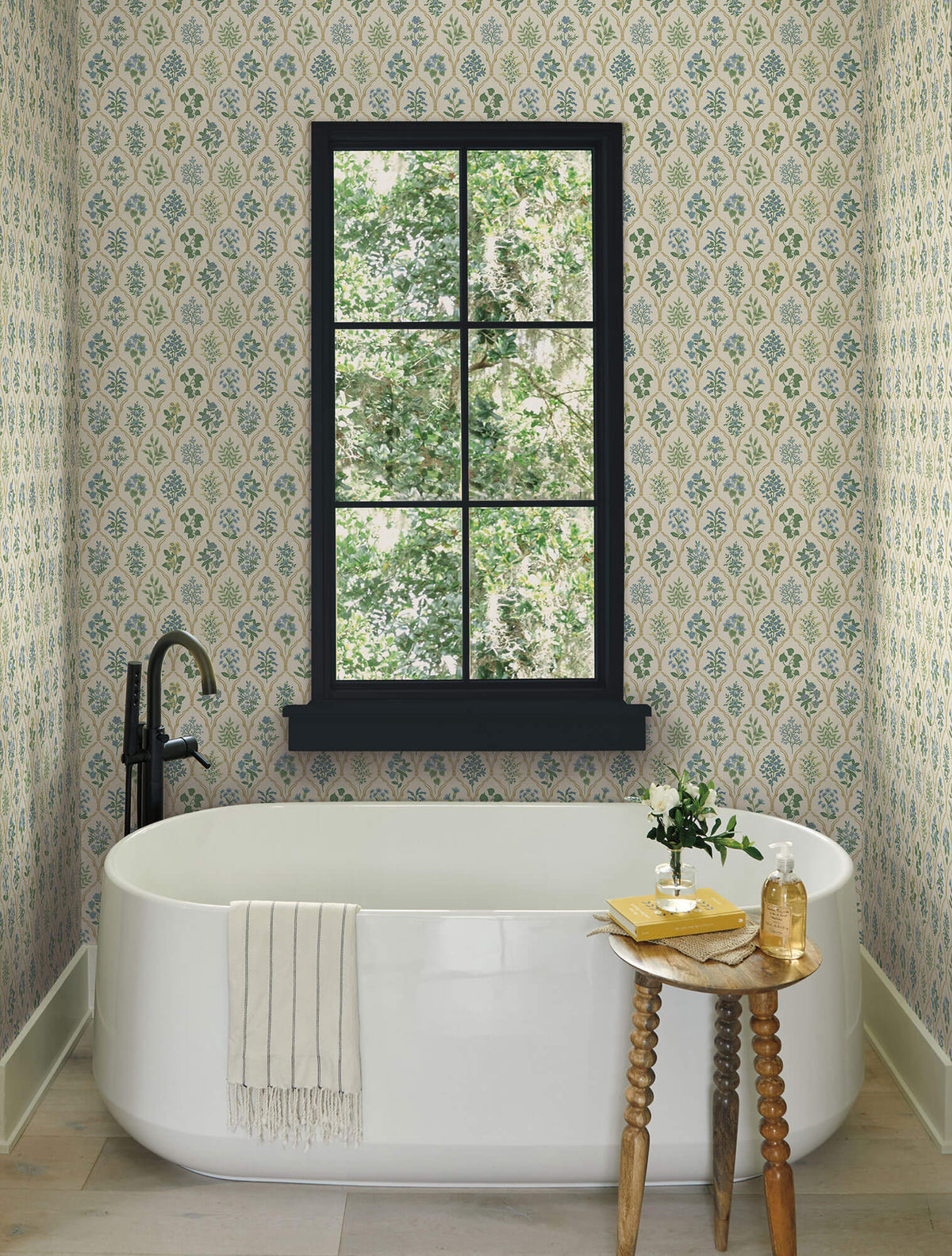 Rifle Paper Co. Hawthorne Wallpaper - Blue & Green