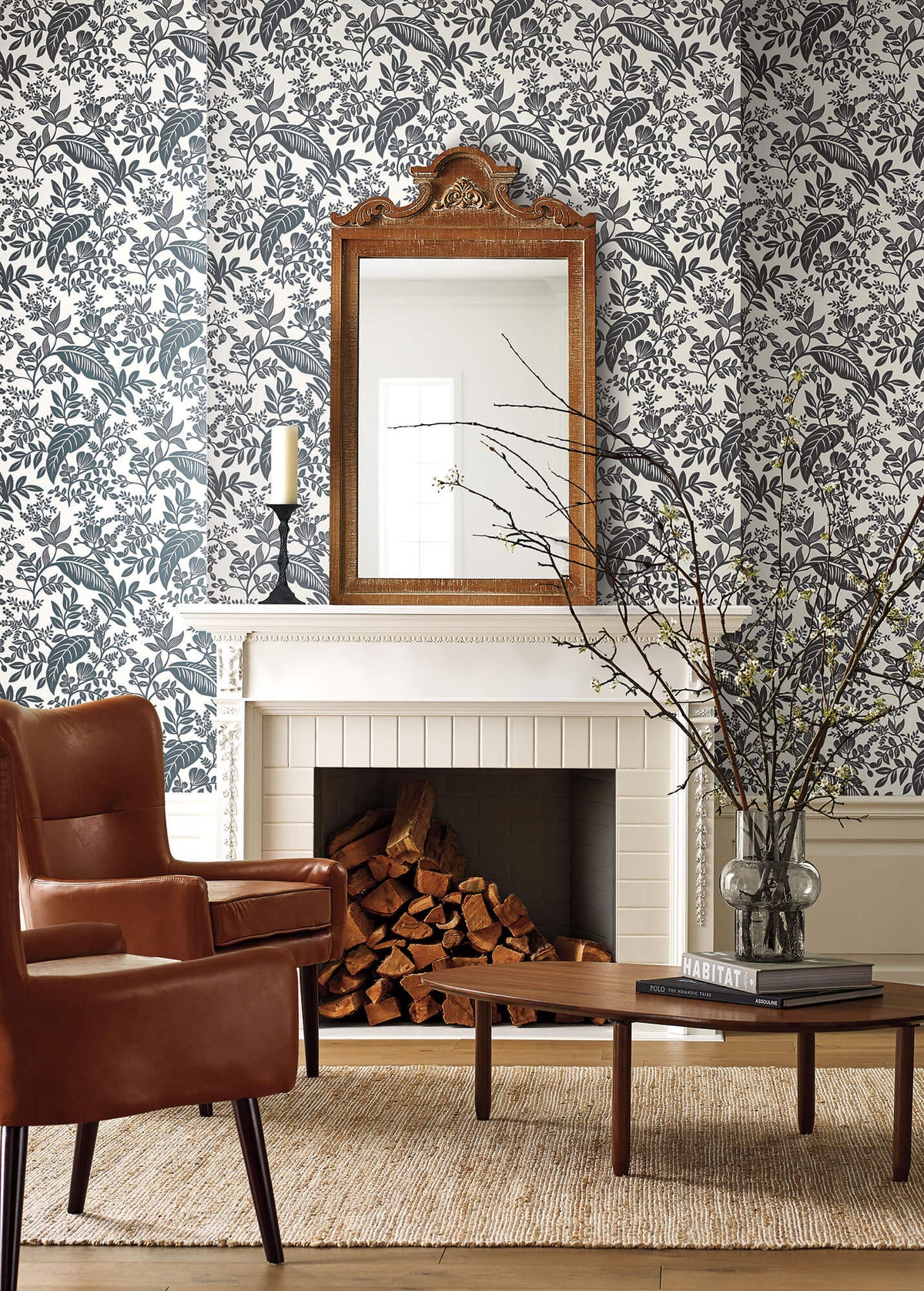 Rifle Paper Co. Canopy Wallpaper - Black & White
