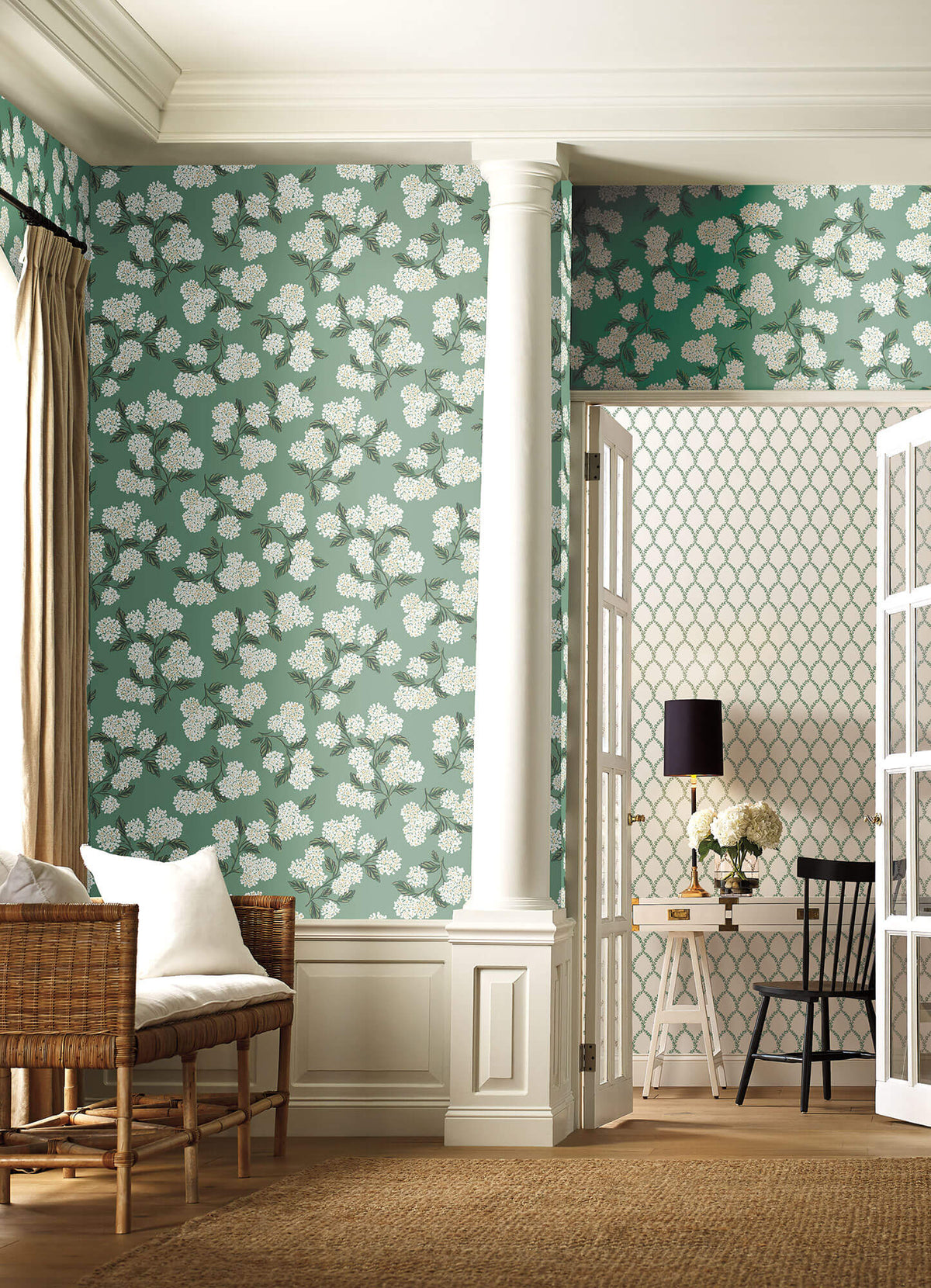 Rifle Paper Co. Hydrangea Wallpaper - Jade