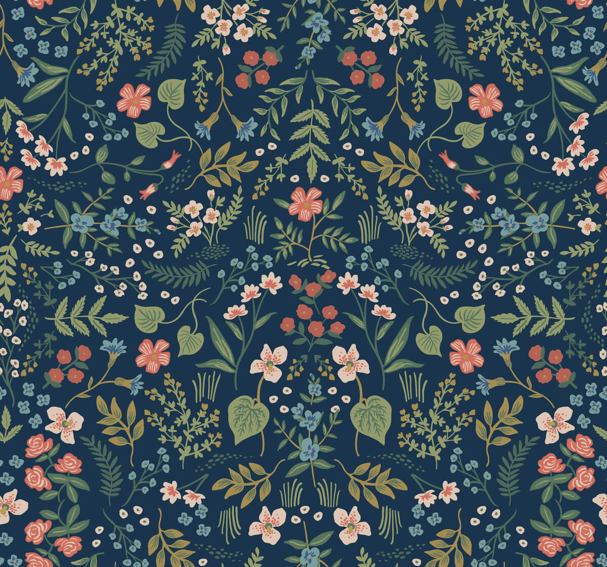 Rifle Paper Co. Wildwood Wallpaper - Navy Blue