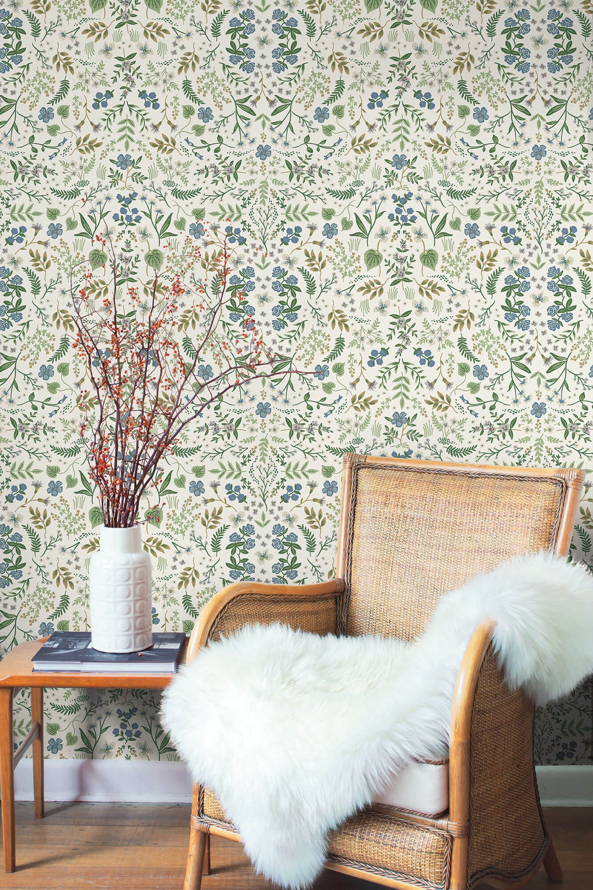Rifle Paper Co. Wildwood Wallpaper - Blue & Green