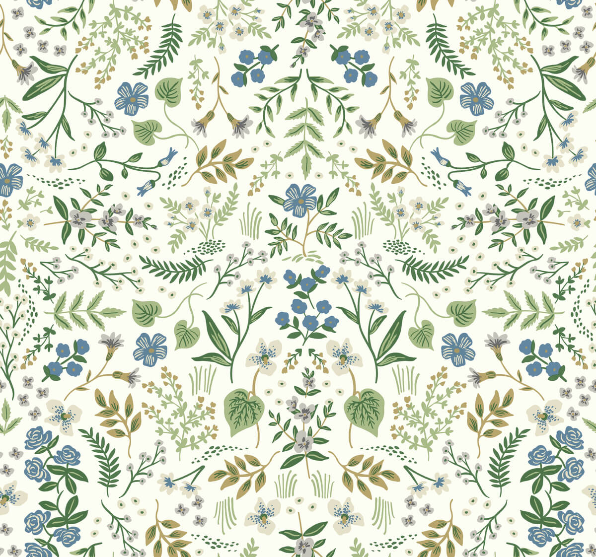 Rifle Paper Co. Wildwood Wallpaper - Blue & Green