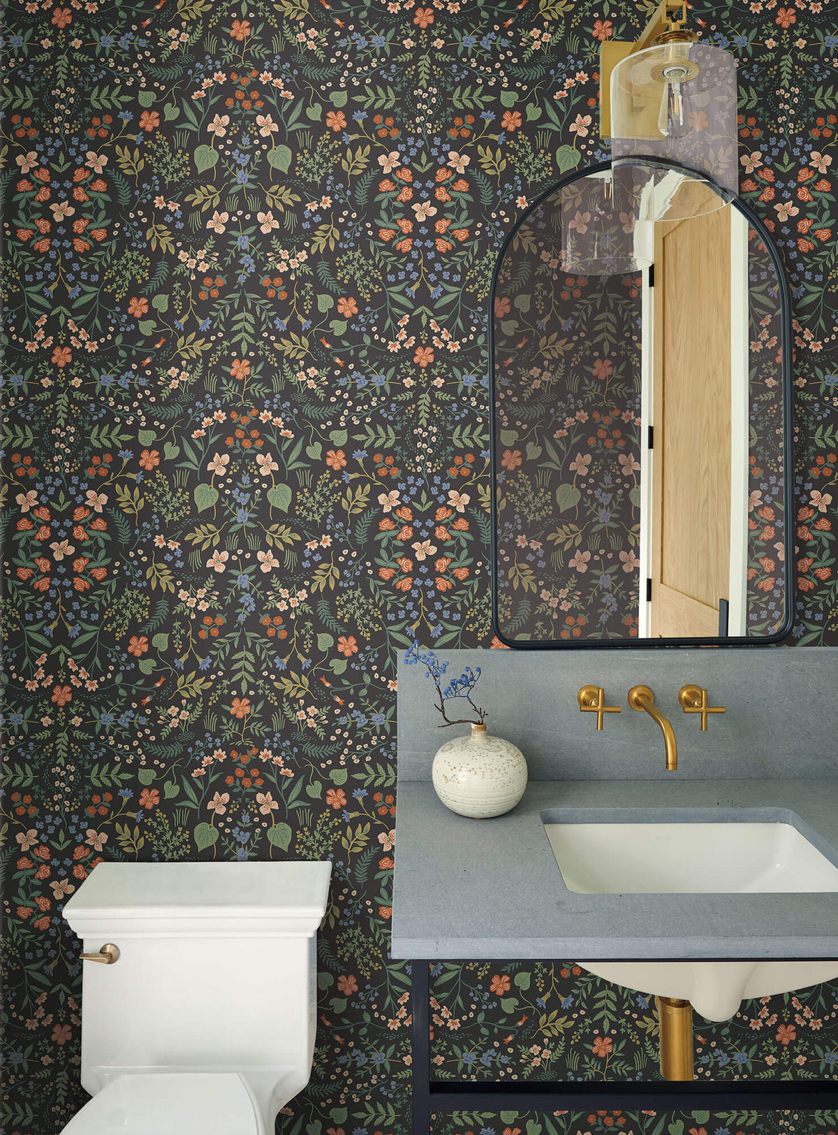 Rifle Paper Co. Wildwood Wallpaper Sample - Black