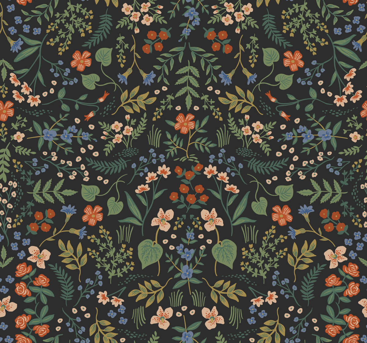 Rifle Paper Co. Wildwood Wallpaper Sample - Black