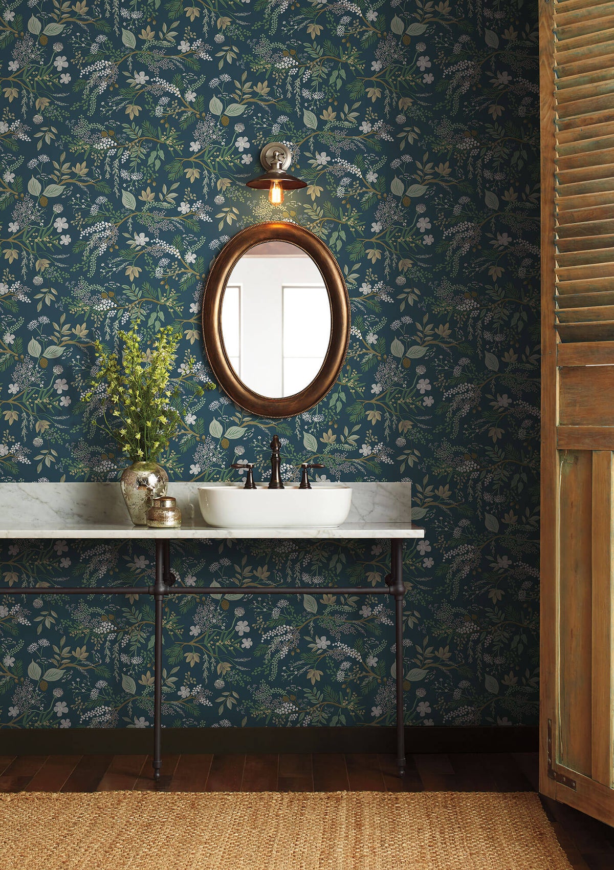 Rifle Paper Co. Juniper Forest Wallpaper Sample - Evergreen