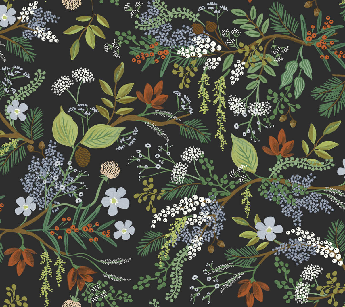 Rifle Paper Co. Juniper Forest Wallpaper - Black