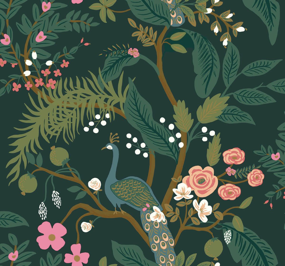 Rifle Paper Co. Peacock Wallpaper - Emerald
