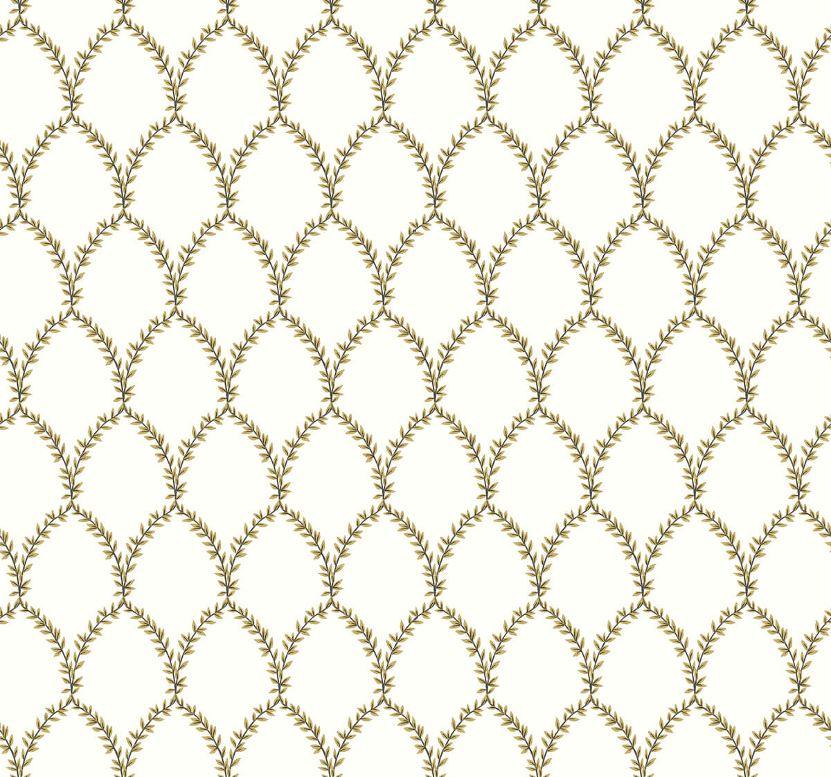 Rifle Paper Co. Laurel Wallpaper Sample - Gold & White