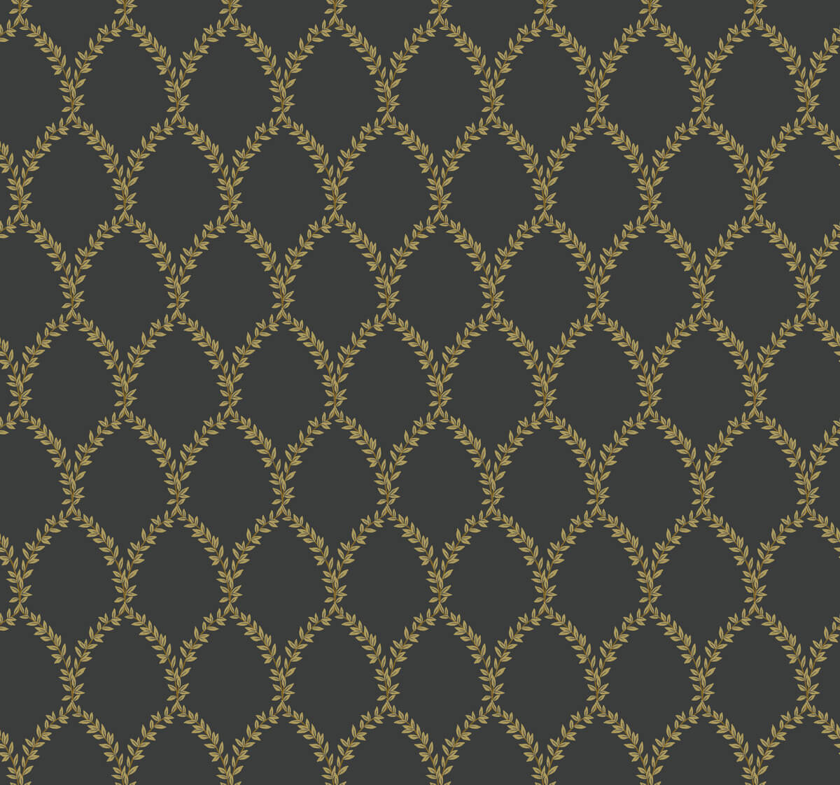 Rifle Paper Co. Laurel Wallpaper Sample - Black & Gold