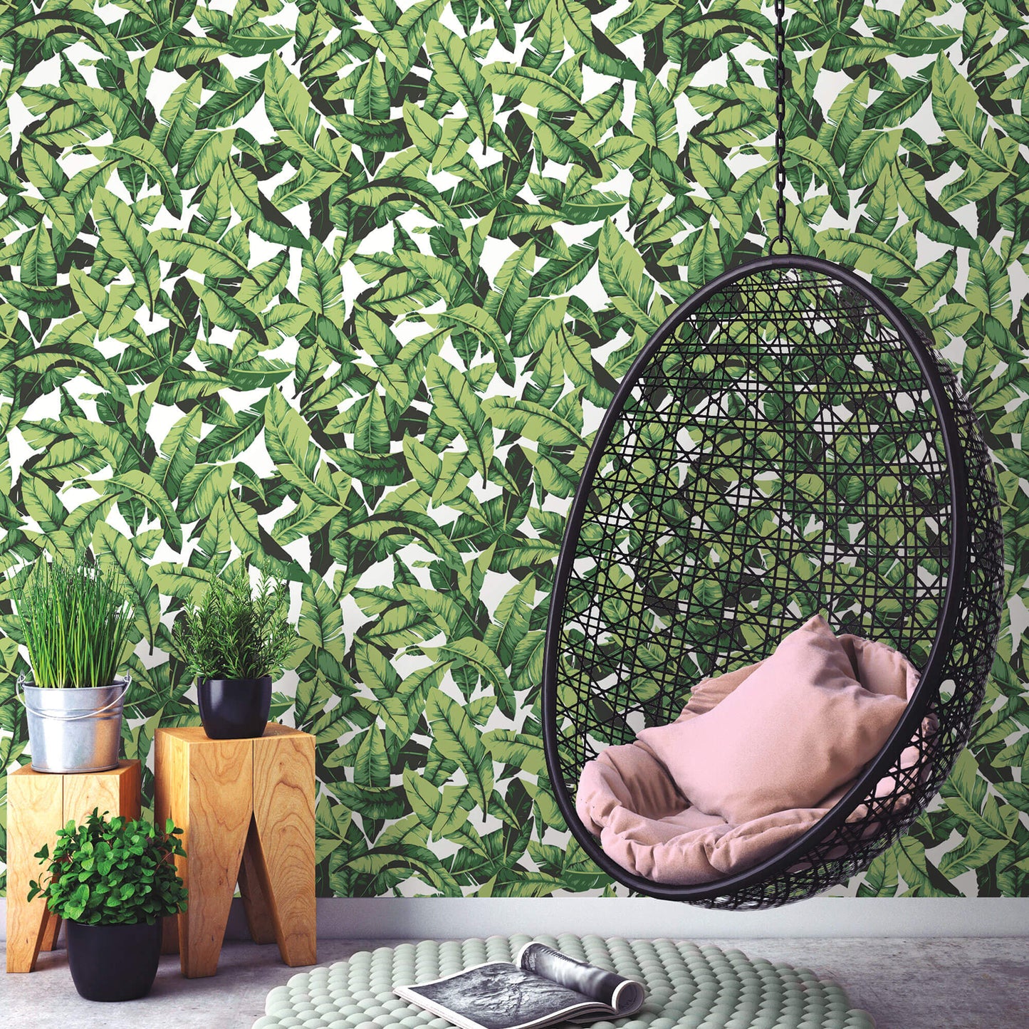 York Palm Leaves Peel & Stick Wallpaper - Green