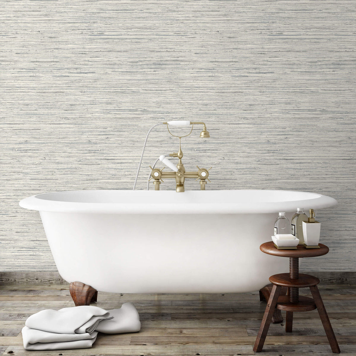 York Faux Grasscloth Peel & Stick Wallpaper - Cool Gray