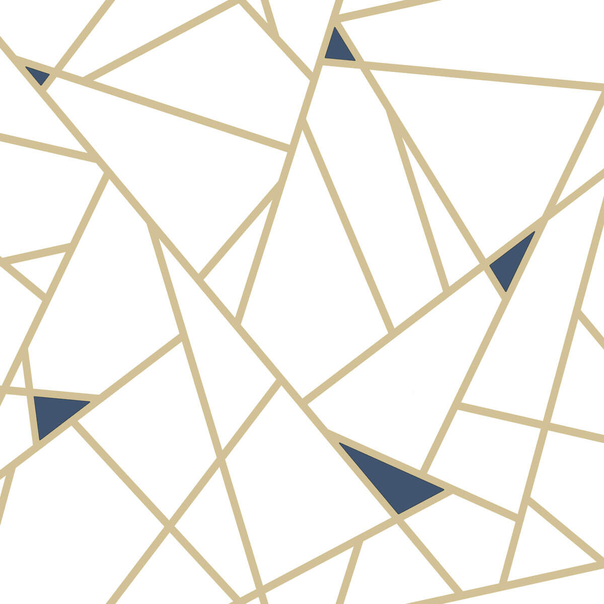 York Fracture Geometric Peel & Stick Wallpaper Sample - Gold & Blue