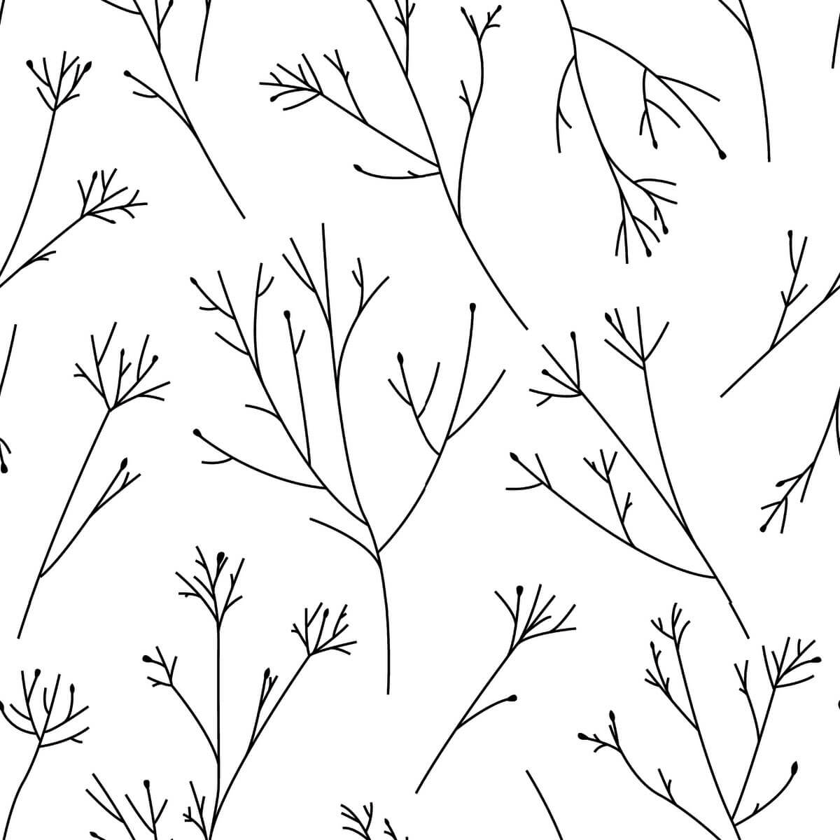 York Scandinavian Twigs Peel & Stick Wallpaper Sample - Black & White