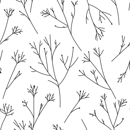 Scandinavian Twigs Peel & Stick Wallpaper - Black & White