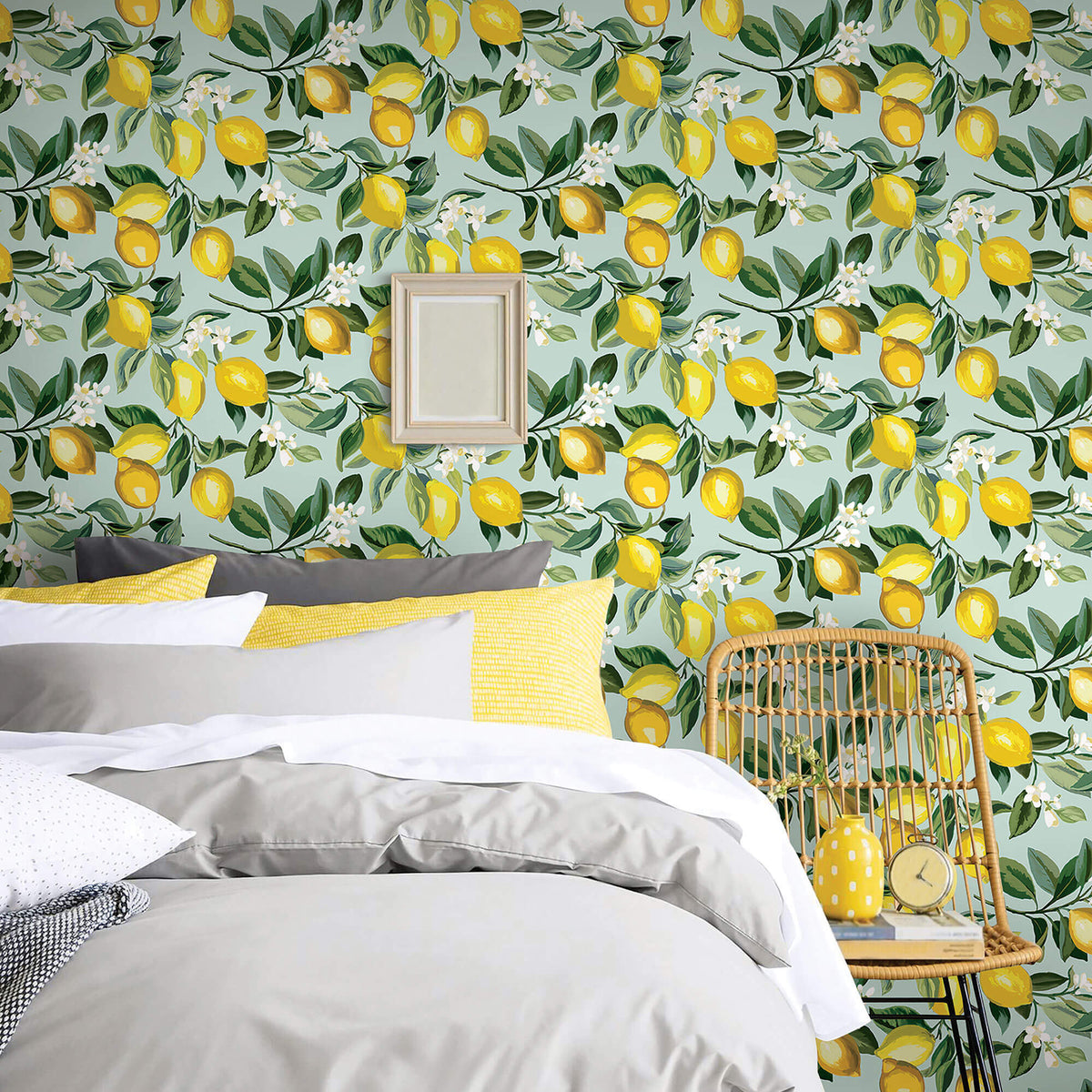 York Lemon Zest Peel & Stick Wallpaper - Blue & Yellow