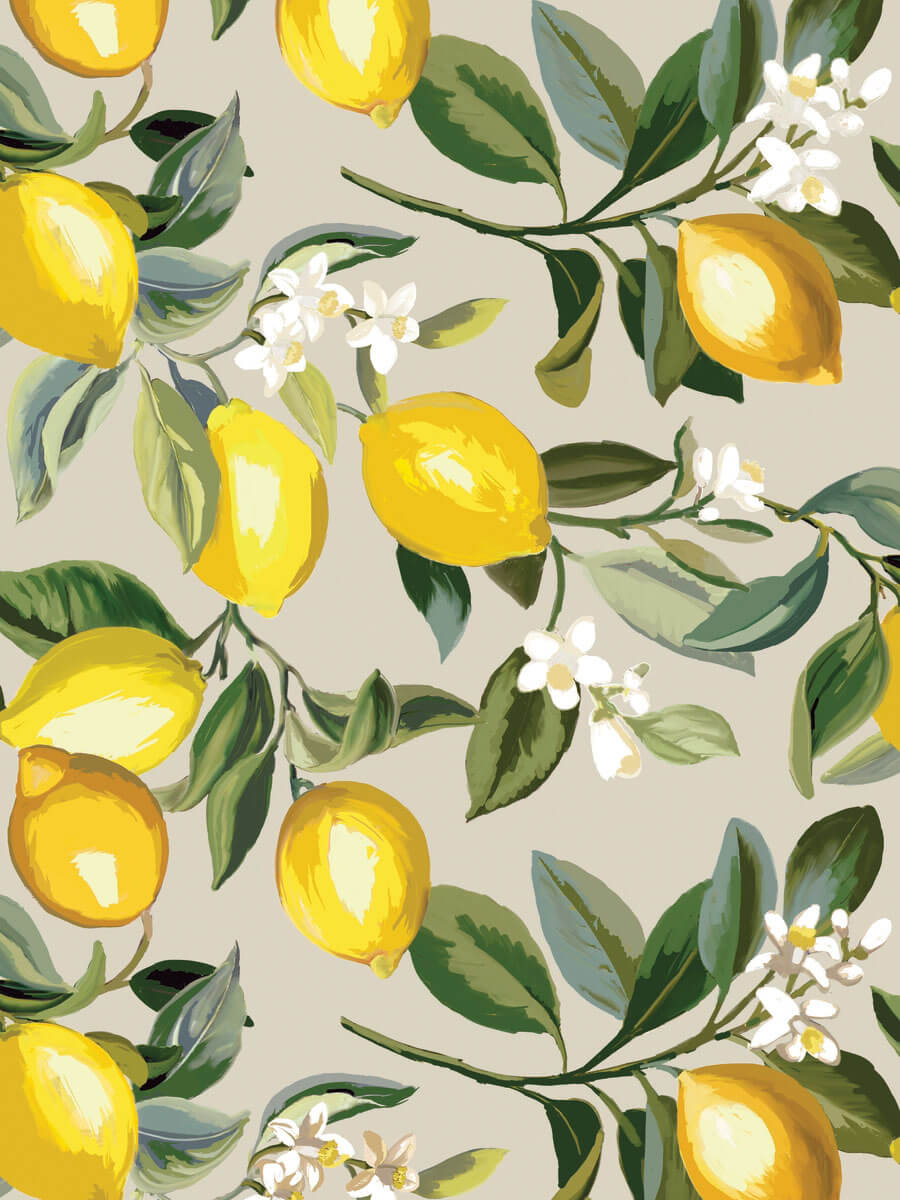 Lemon Zest Peel & Stick Wallpaper - Beige & Yellow