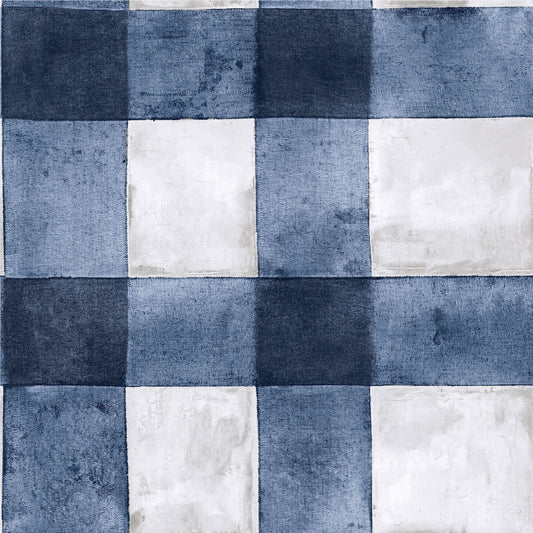 Buffalo Plaid Peel & Stick Wallpaper - Blue & White