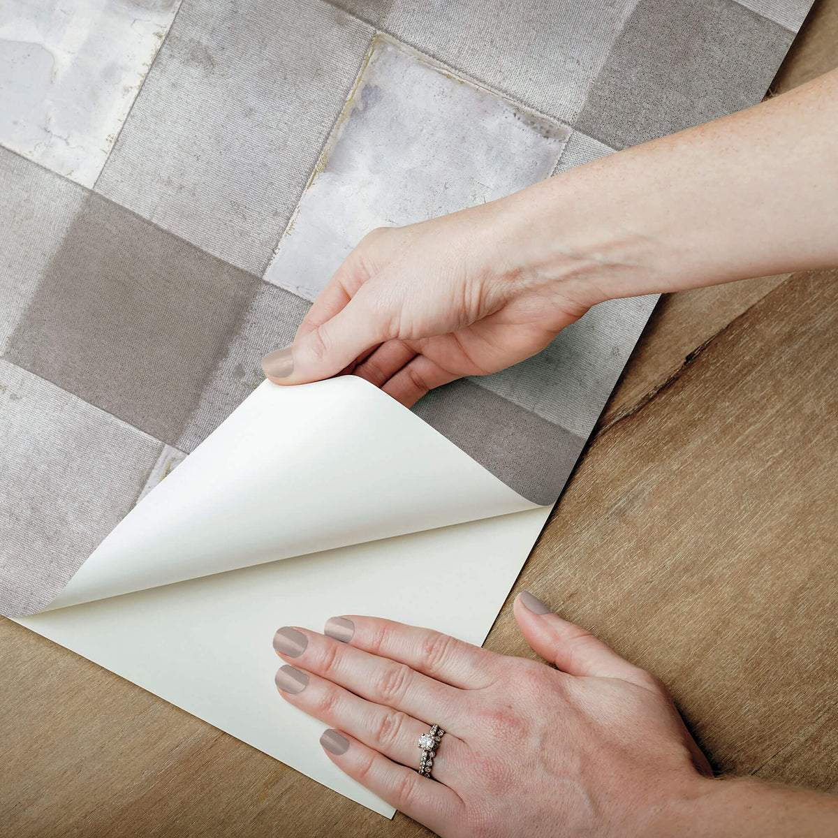 York Buffalo Plaid Peel & Stick Wallpaper Sample - Warm Gray