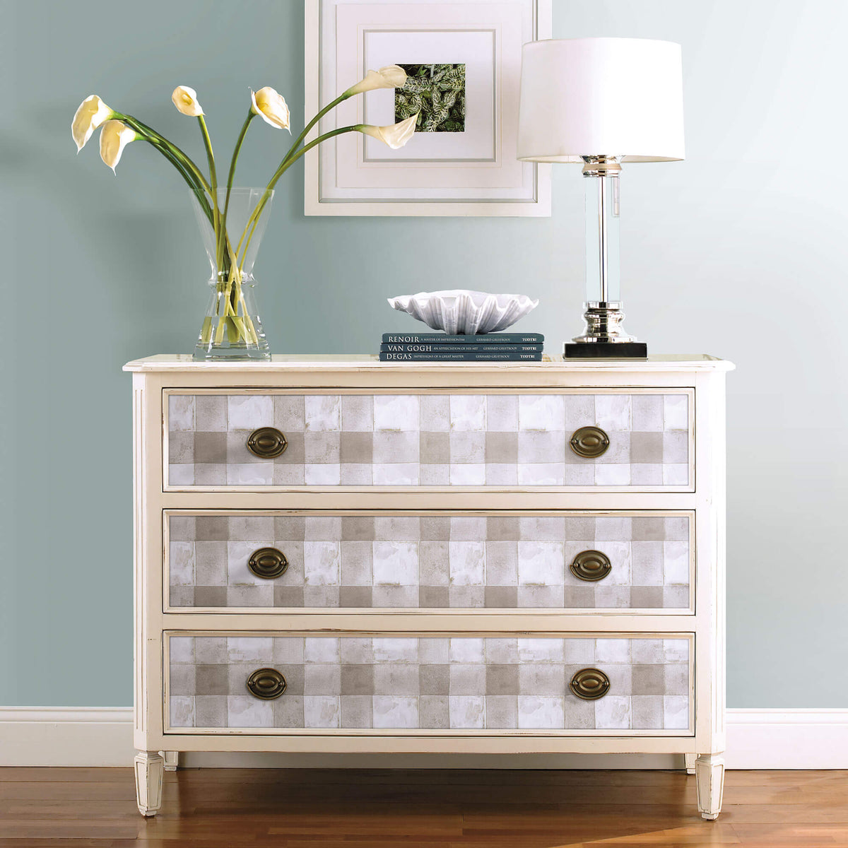 York Buffalo Plaid Peel & Stick Wallpaper Sample - Warm Gray