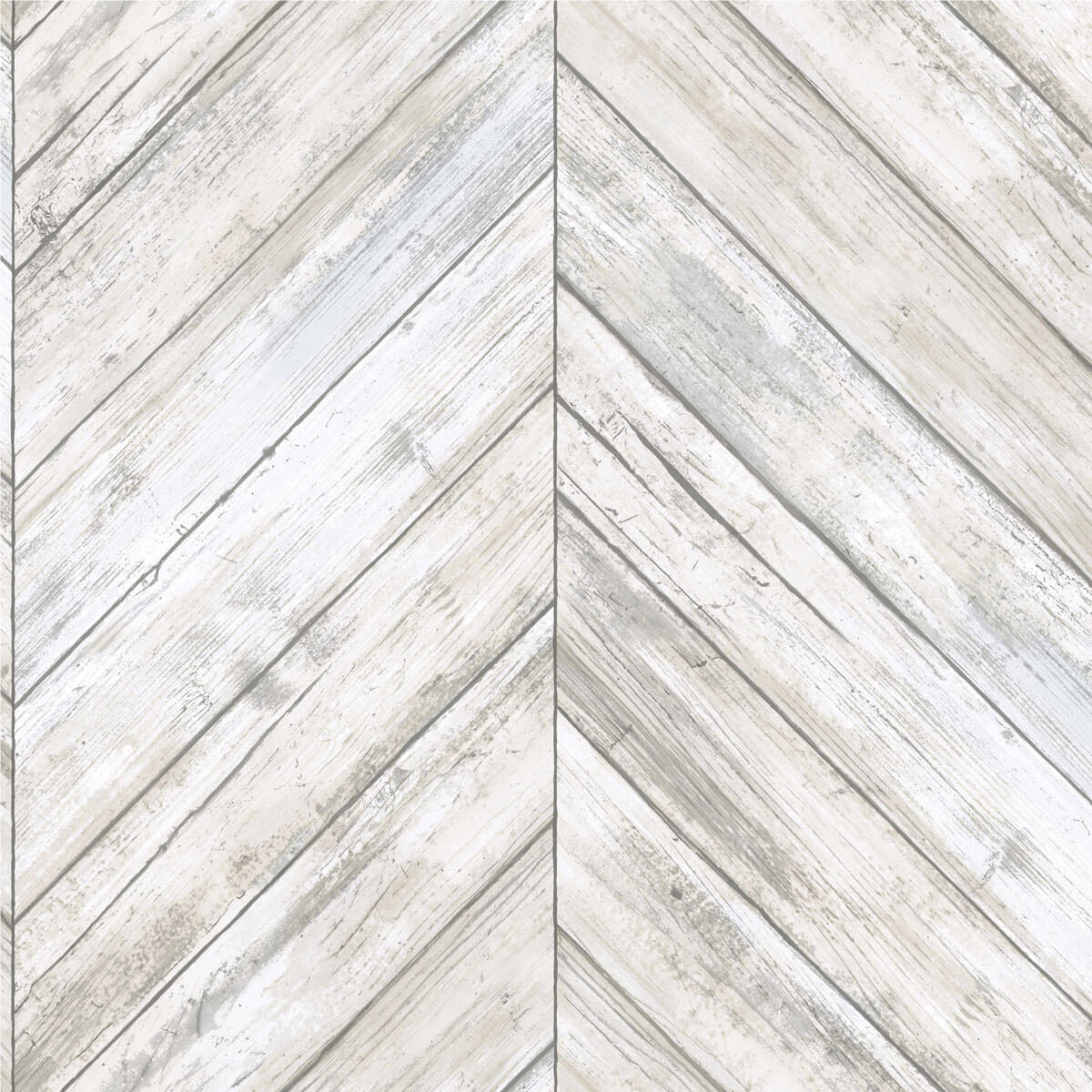York Herringbone Wood Boards Peel & Stick Wallpaper - White
