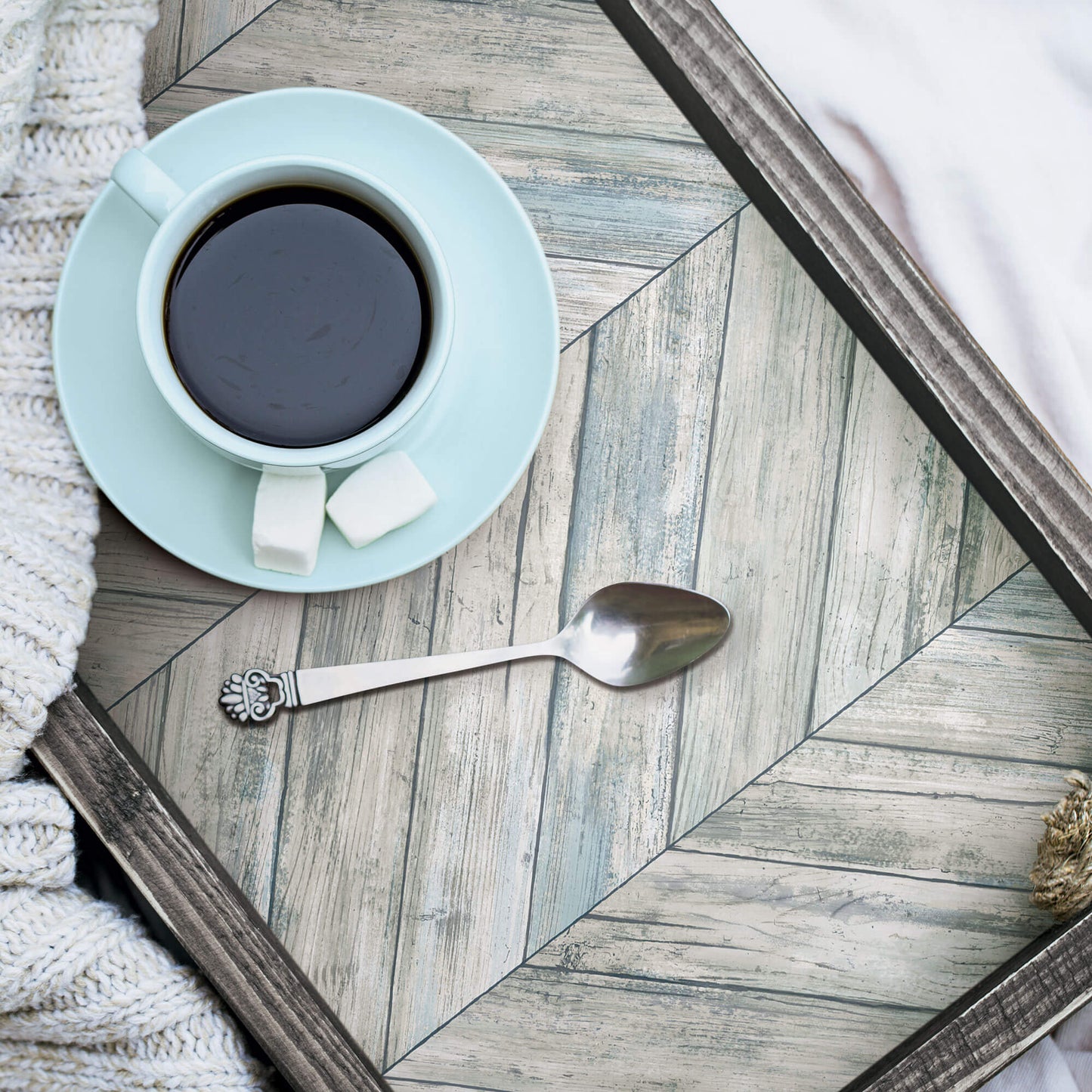 York Herringbone Wood Boards Peel & Stick Wallpaper - Gray Blue