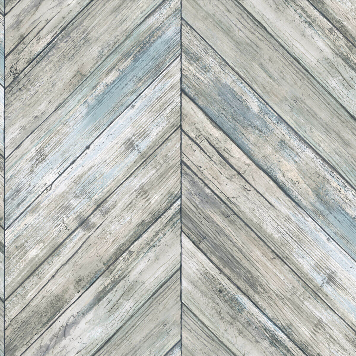 York Herringbone Wood Boards Peel & Stick Wallpaper - Gray Blue