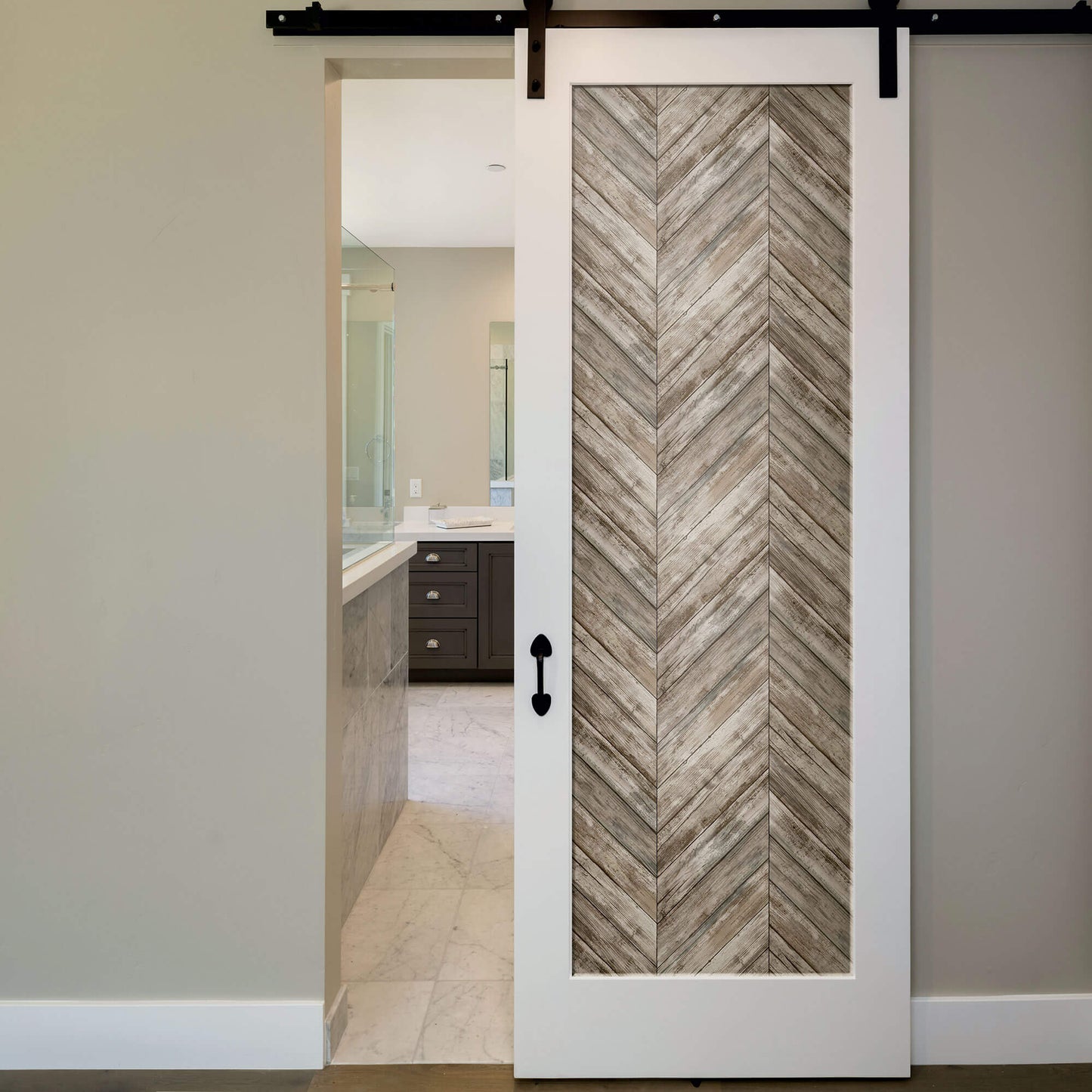 York Herringbone Wood Boards Peel & Stick Wallpaper - Brown