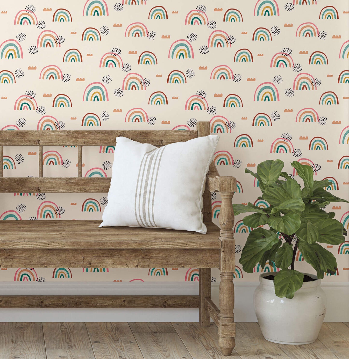 York Rainbow End Peel & Stick Wallpaper - Cream
