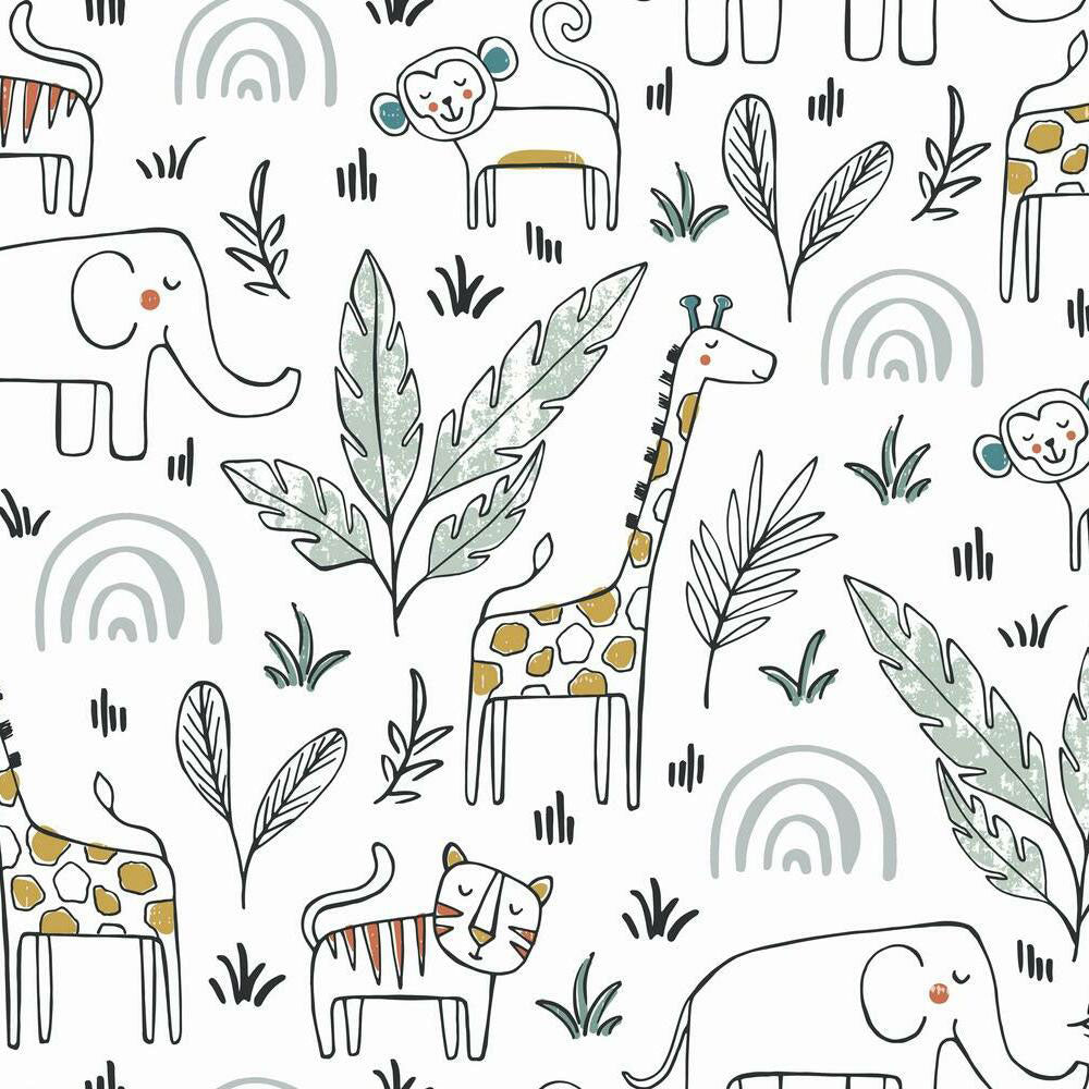 York Jungle Menagerie Peel & Stick Wallpaper - Green & Gold