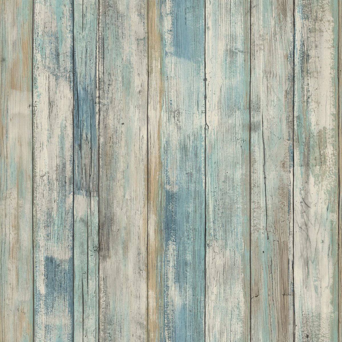 York Distressed Wood Peel & Stick Wallpaper Sample - Blue & Brown