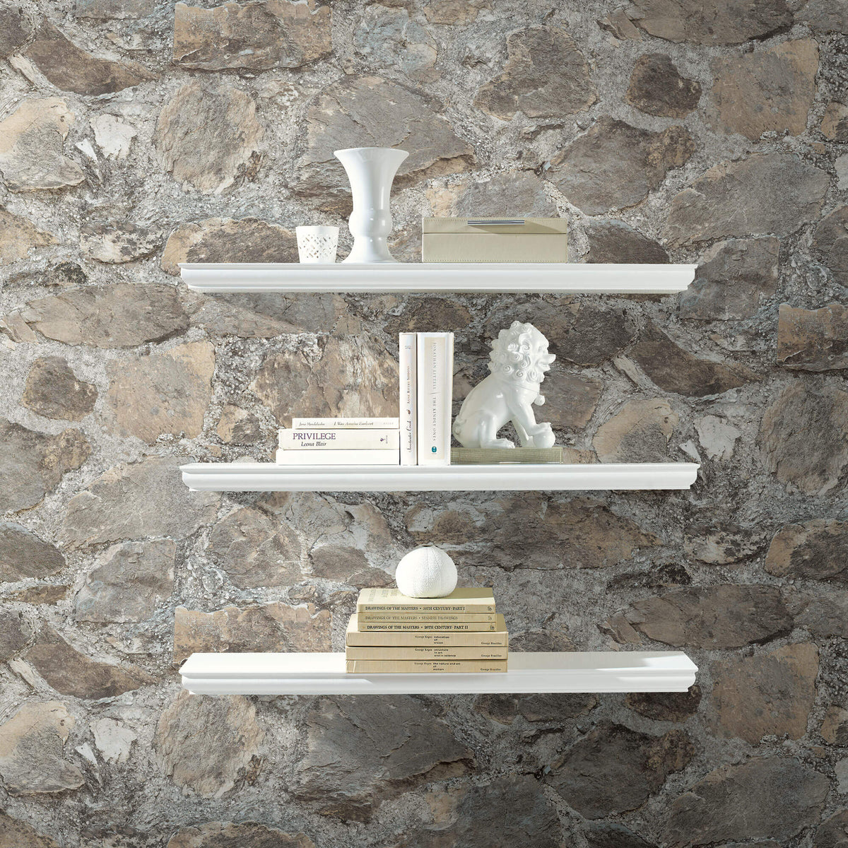 York Weathered Stone Peel & Stick Wallpaper Sample - Warm Gray