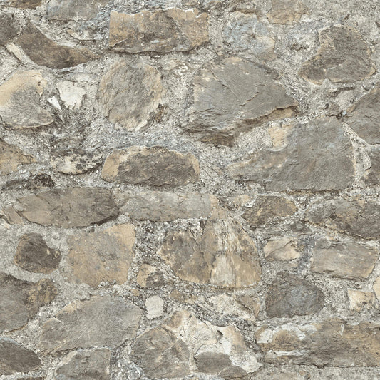 Weathered Stone Peel & Stick Wallpaper - Warm Gray