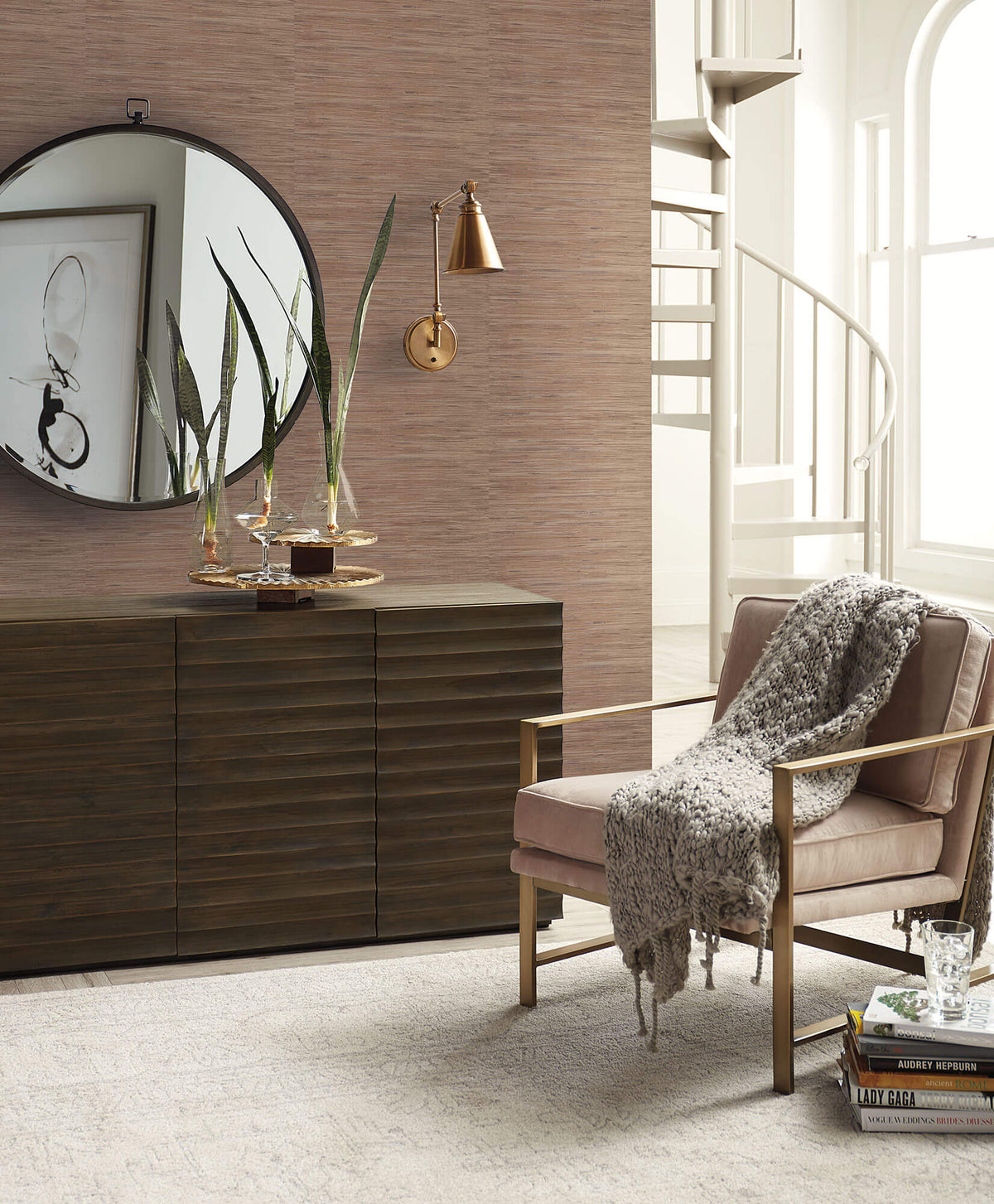 York Grasscloth Resource Library Lustrous Grasscloth Wallpaper - Brown