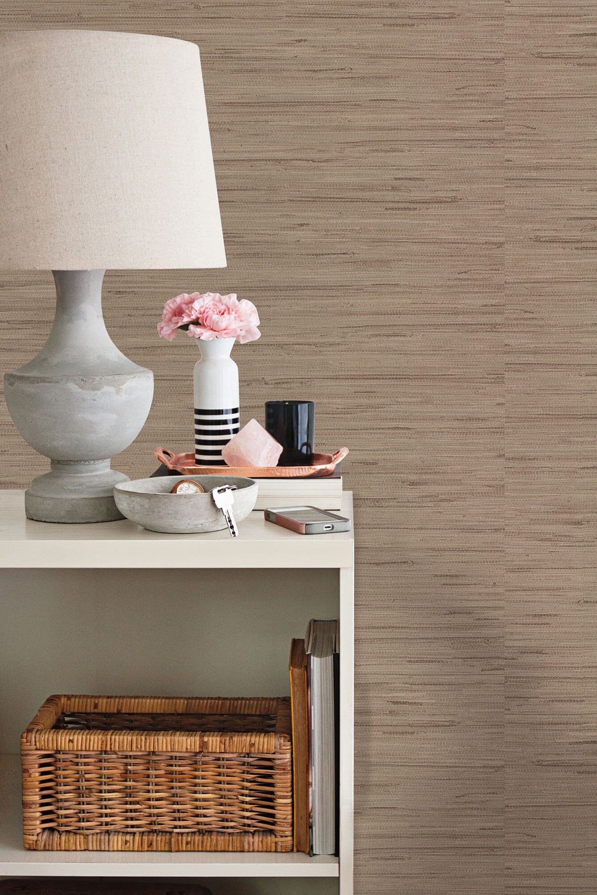 York Grasscloth Resource Library Lustrous Grasscloth Wallpaper Sample - Tan