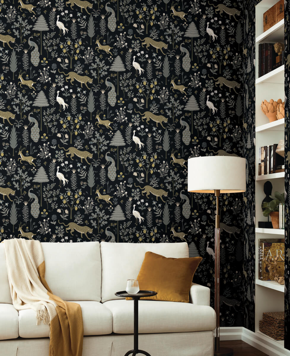 Rifle Paper Co. Menagerie Wallpaper - Black