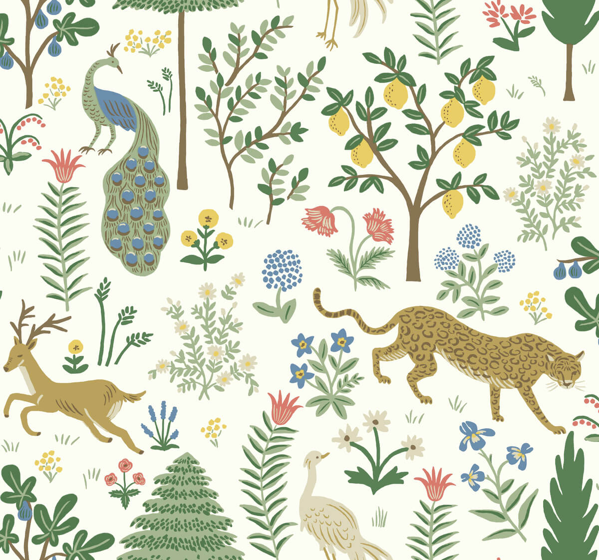Rifle Paper Co. Menagerie Wallpaper - White