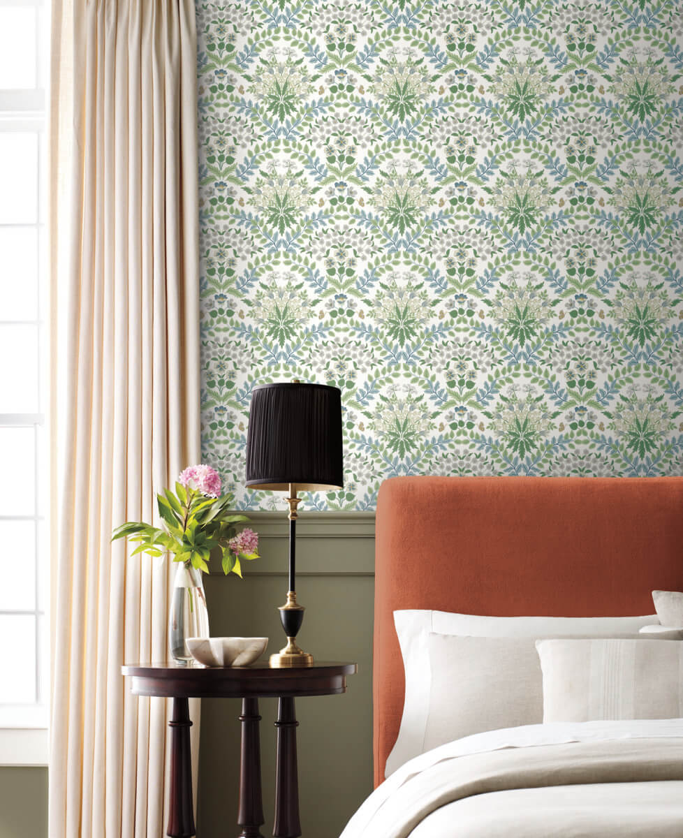 Rifle Paper Co. Bramble Wallpaper - White & Blue
