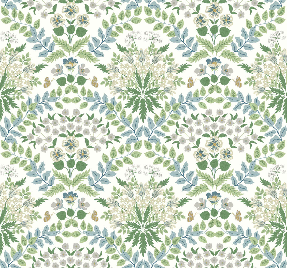 Rifle Paper Co. Bramble Wallpaper - White & Blue
